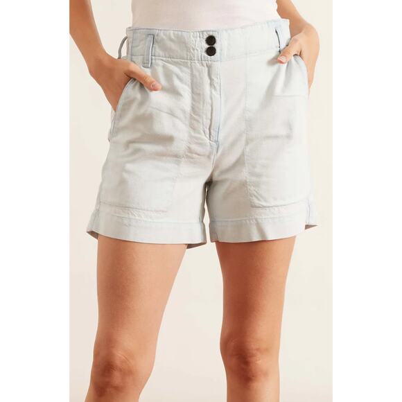 Proenza Schouler White Label Chambray Shorts Light Wash Size 6 - Picture 1 of 6